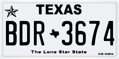 TX license plate BDR3674