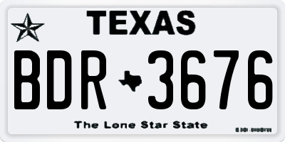 TX license plate BDR3676