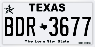 TX license plate BDR3677