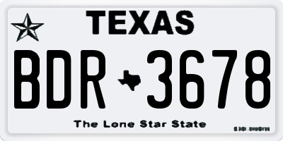 TX license plate BDR3678