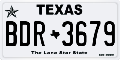 TX license plate BDR3679
