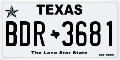 TX license plate BDR3681