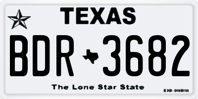 TX license plate BDR3682