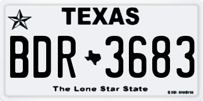 TX license plate BDR3683