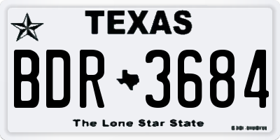 TX license plate BDR3684