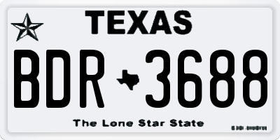TX license plate BDR3688