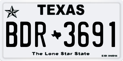 TX license plate BDR3691