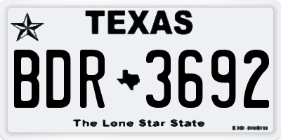 TX license plate BDR3692