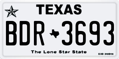 TX license plate BDR3693