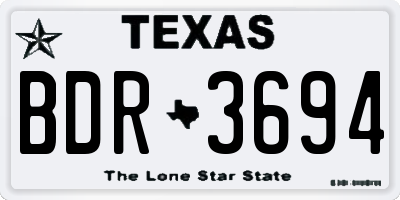 TX license plate BDR3694