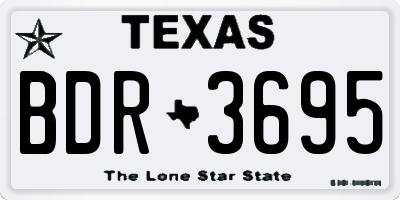 TX license plate BDR3695