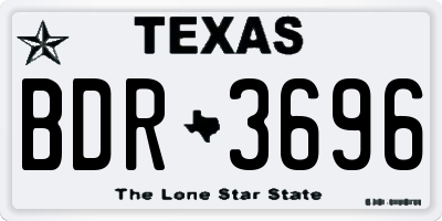 TX license plate BDR3696