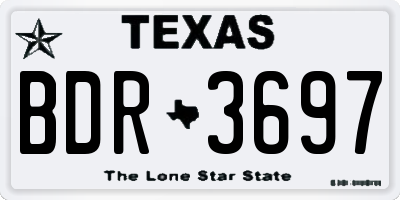 TX license plate BDR3697
