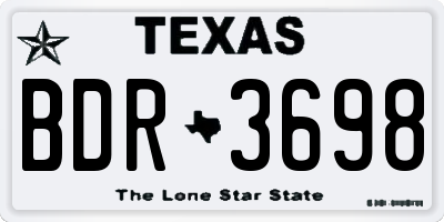 TX license plate BDR3698