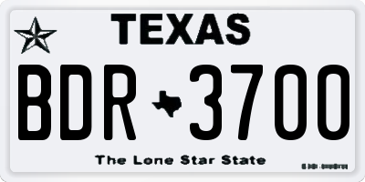TX license plate BDR3700