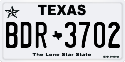 TX license plate BDR3702