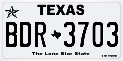 TX license plate BDR3703