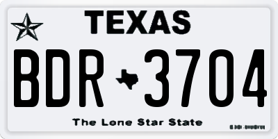 TX license plate BDR3704