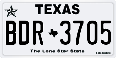 TX license plate BDR3705