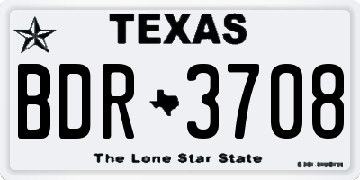 TX license plate BDR3708