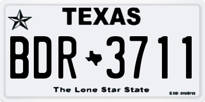 TX license plate BDR3711