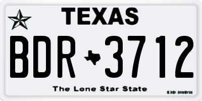TX license plate BDR3712