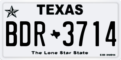 TX license plate BDR3714