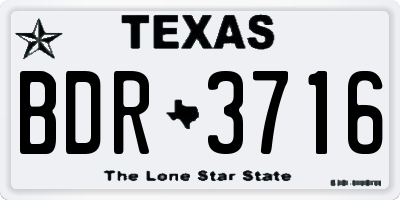 TX license plate BDR3716