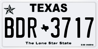 TX license plate BDR3717