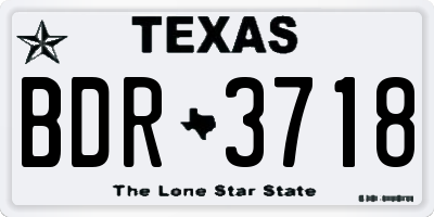 TX license plate BDR3718