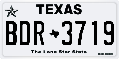 TX license plate BDR3719