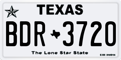 TX license plate BDR3720