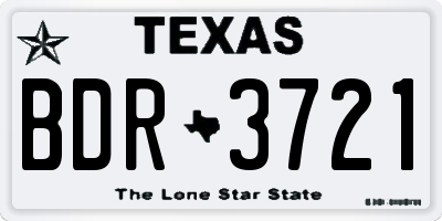 TX license plate BDR3721