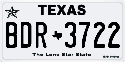 TX license plate BDR3722