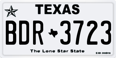 TX license plate BDR3723
