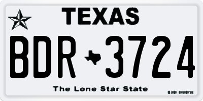 TX license plate BDR3724