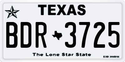 TX license plate BDR3725