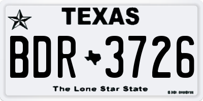 TX license plate BDR3726