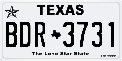 TX license plate BDR3731