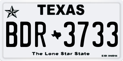 TX license plate BDR3733