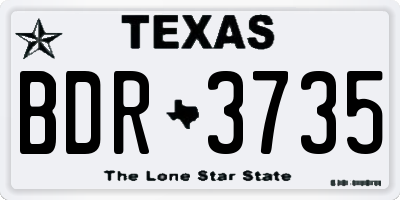 TX license plate BDR3735