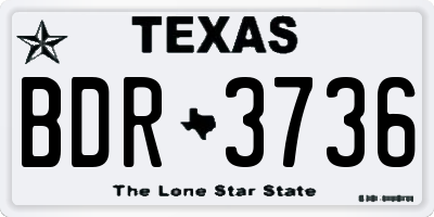 TX license plate BDR3736