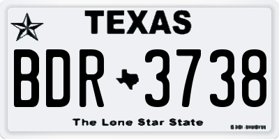 TX license plate BDR3738