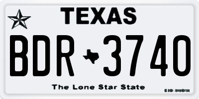 TX license plate BDR3740