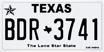 TX license plate BDR3741