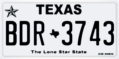 TX license plate BDR3743