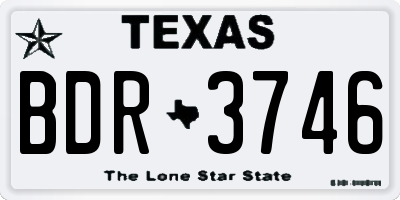 TX license plate BDR3746