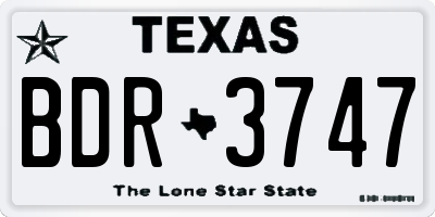 TX license plate BDR3747