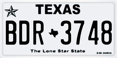 TX license plate BDR3748