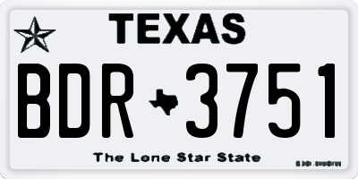 TX license plate BDR3751